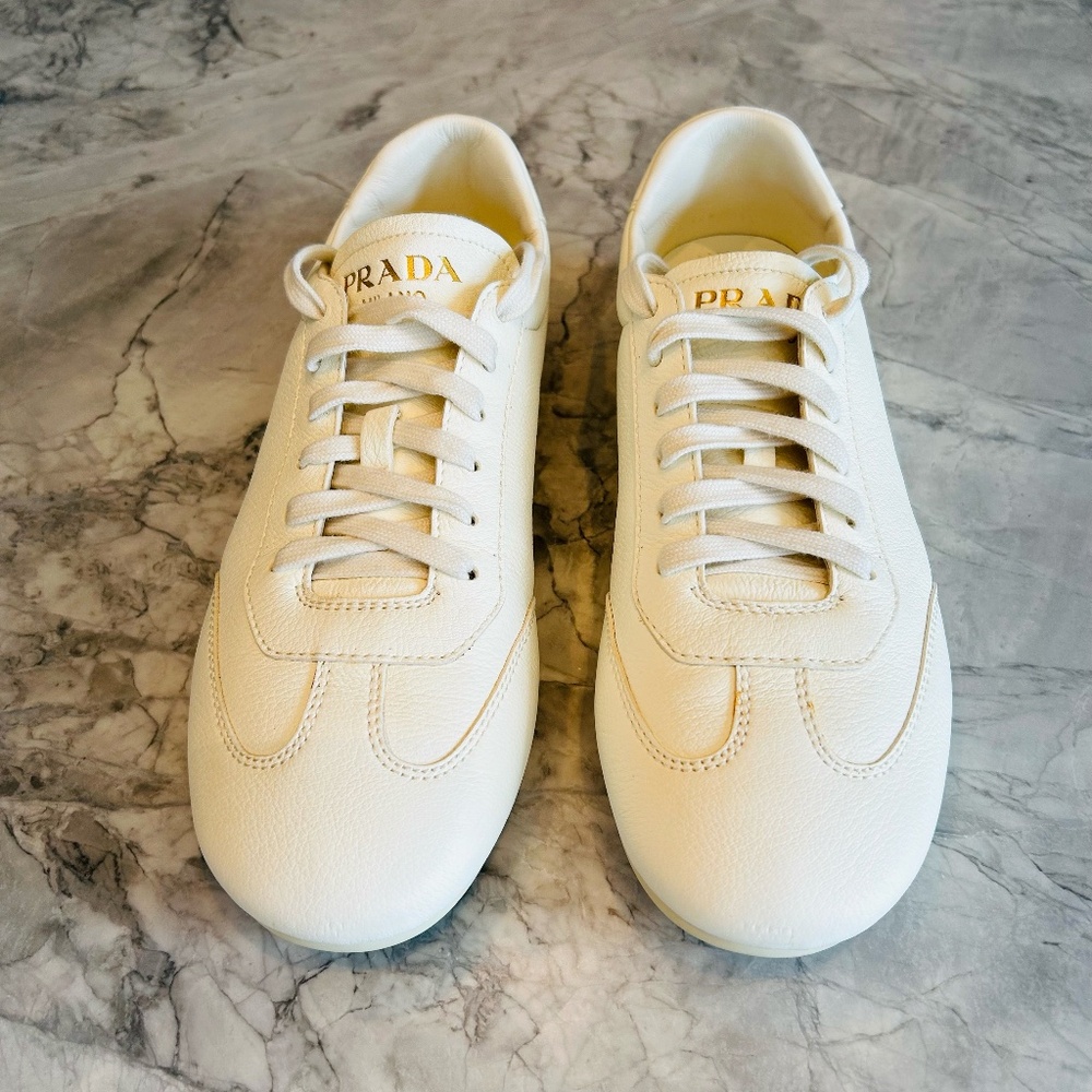 Mens Prada Deerskin Leather Lane Off-White